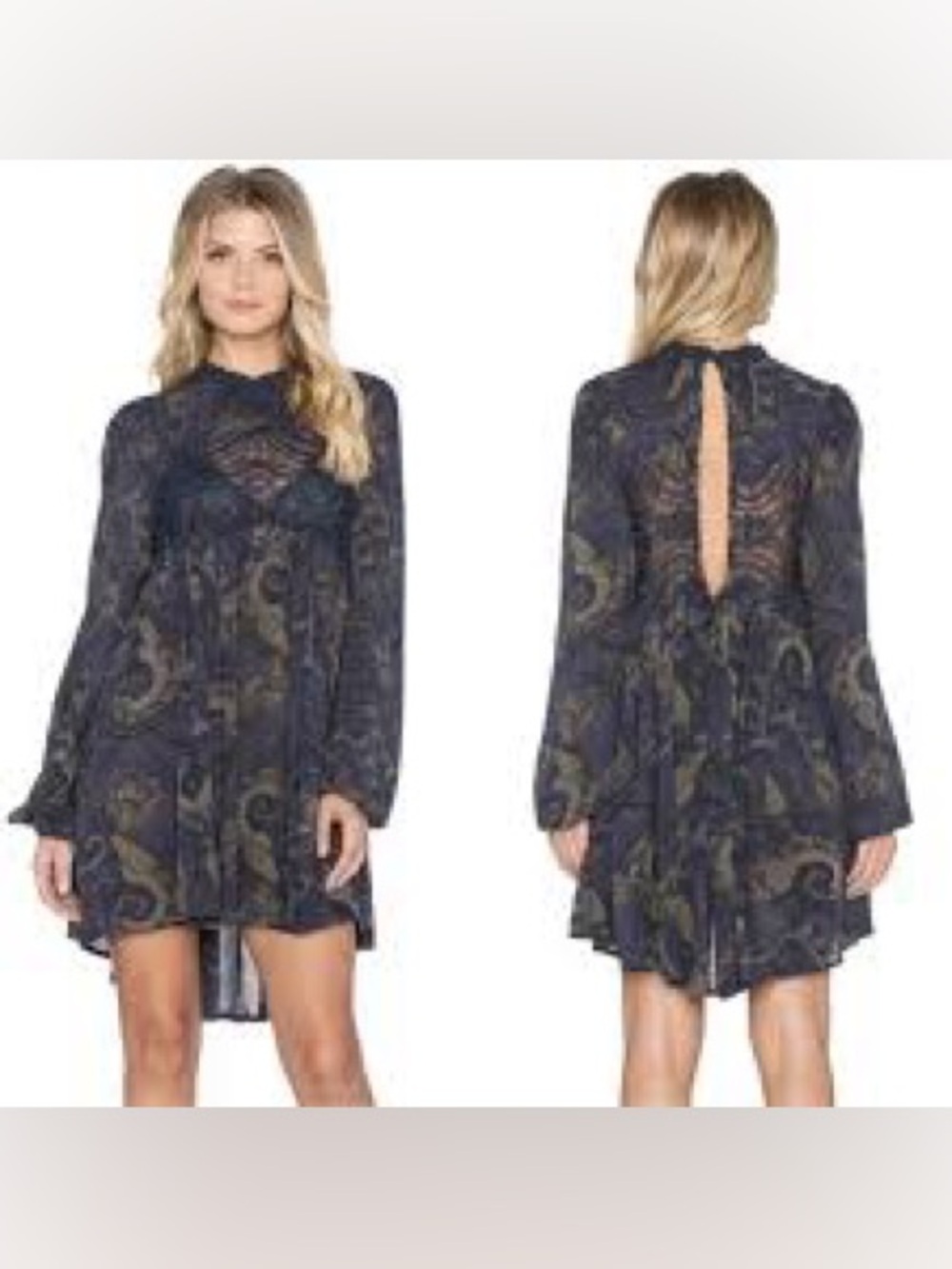 Rare Free People "Sweet Thing" Babydoll Mini Dress Size Small